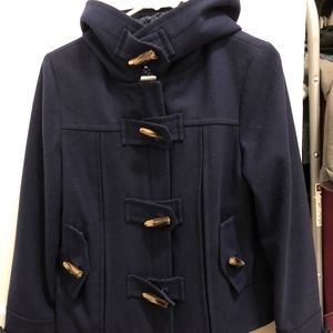 Anthropologie Navy Wool Coat Jacket Size 4 Small